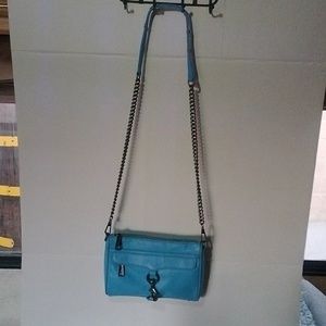Rebecca Minkoff electric blue pebbled leather M.A.C. bag.